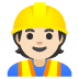 👷🏻 construction worker: light skin tone display on Google